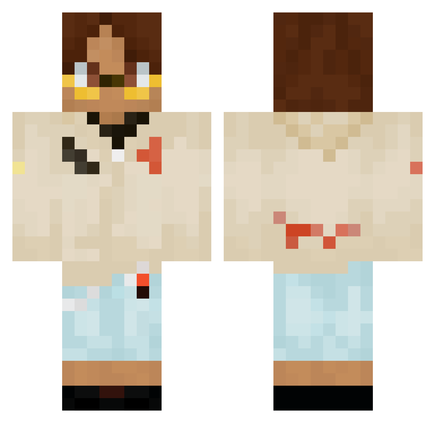 SrDarkBr Minecraft skin, front and back view