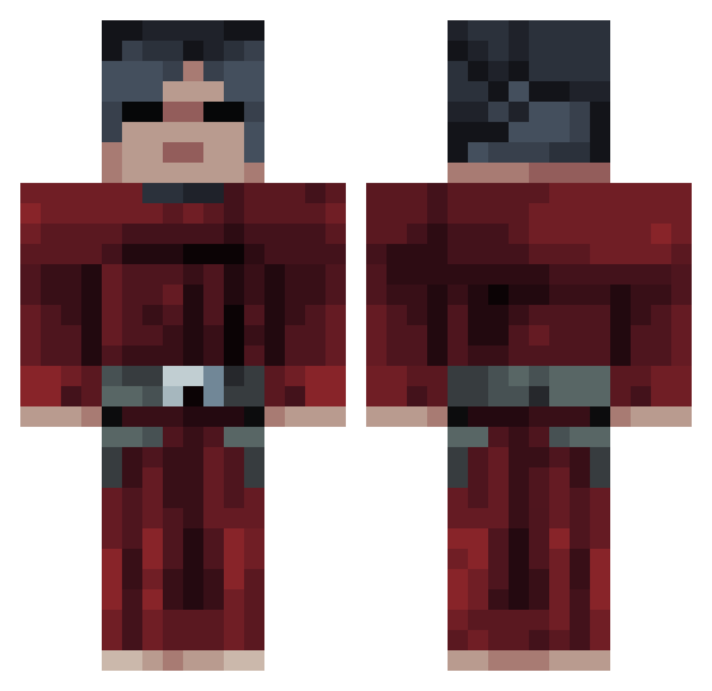 Korvuchek_ Minecraft skin, front and back view