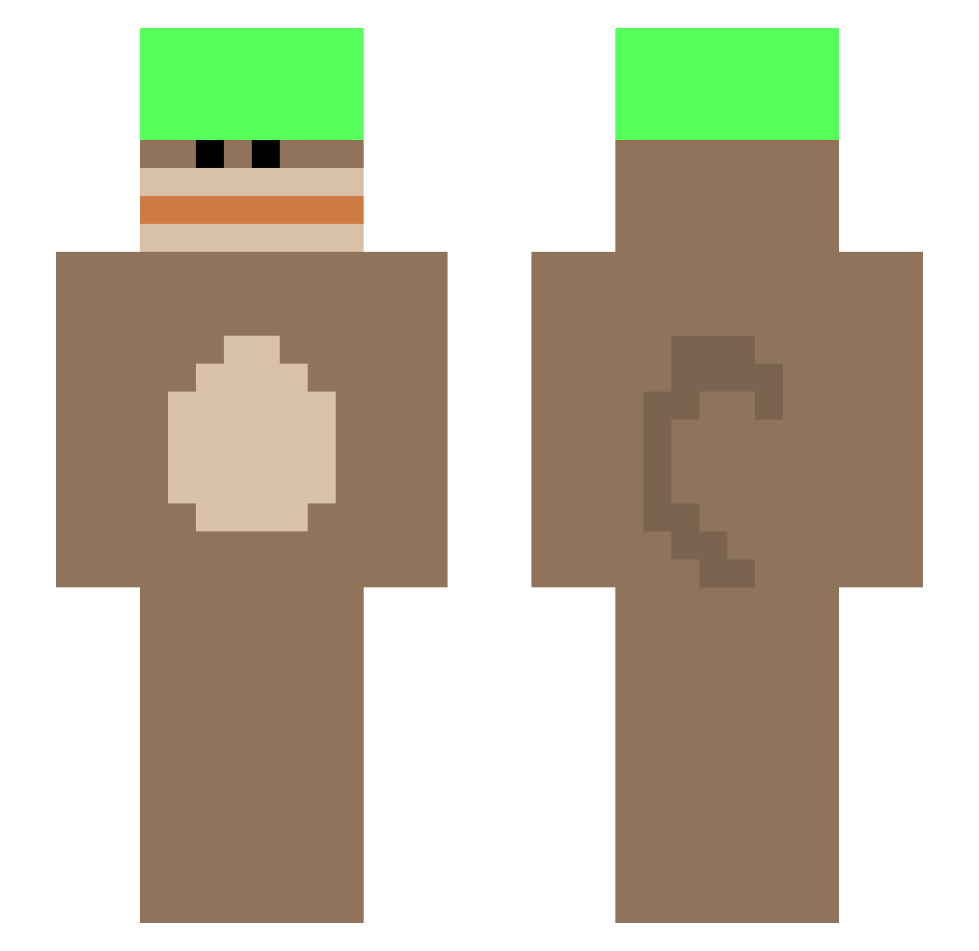 KLN Minecraft skin, front and back view