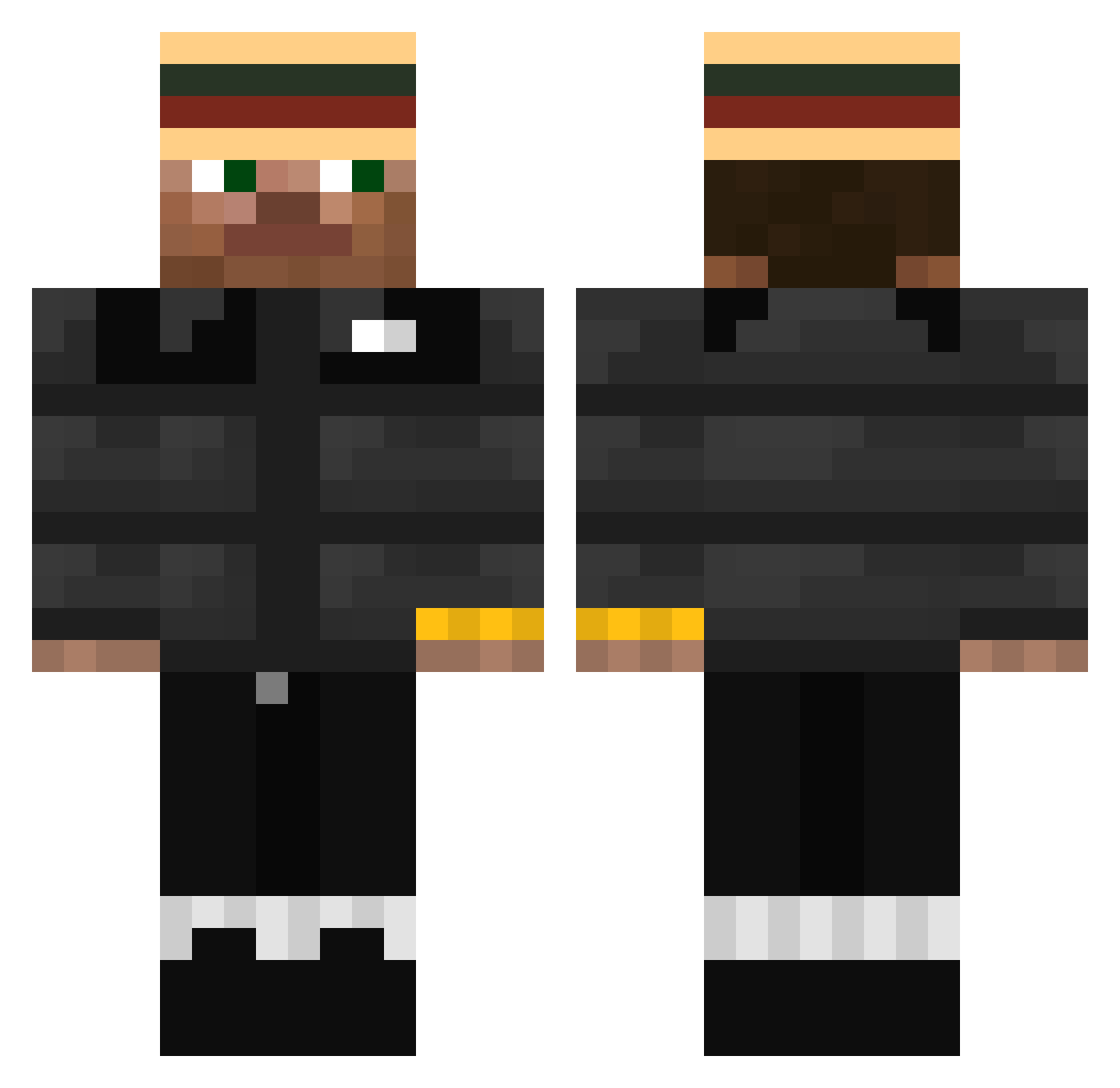 UNESSENTIAL Minecraft skin, front and back view