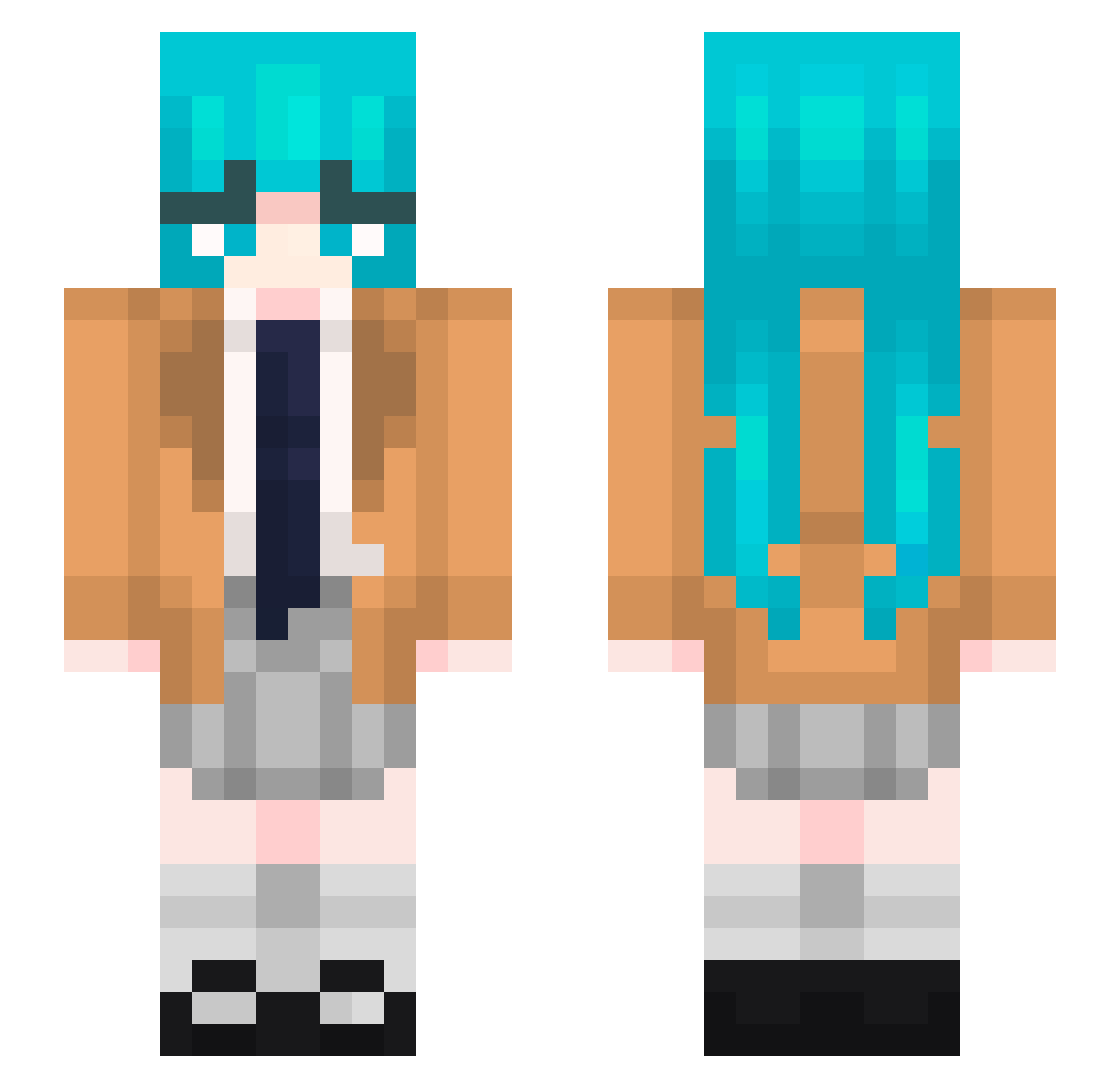Yu_Honest Minecraft skin, front and back view