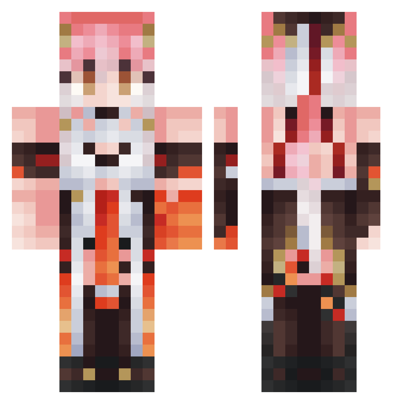 ProMeTheeeeeeUS Minecraft skin, front and back view