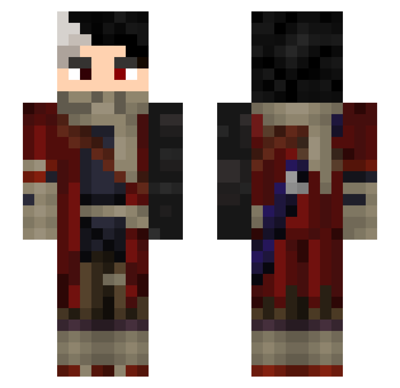 Gottloss Minecraft skin, front and back view