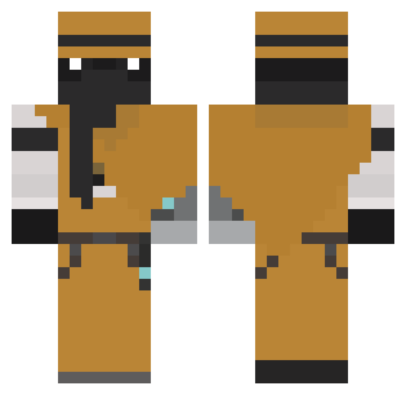 Absoluteness Minecraft skin, front and back view