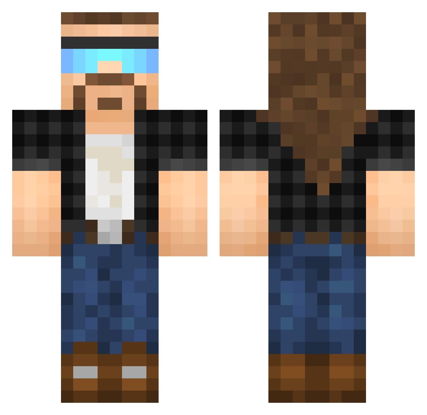 henkun Minecraft skin, front and back view