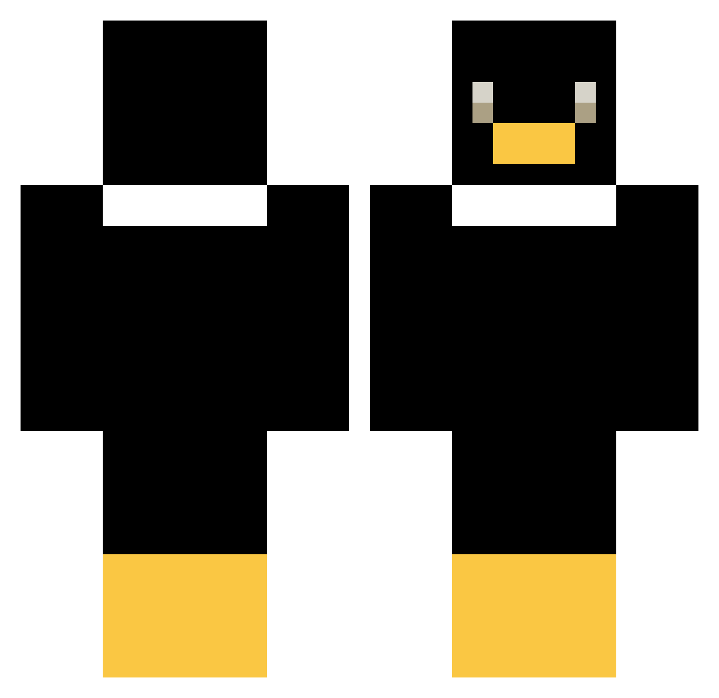 salheehee Minecraft skin, front and back view
