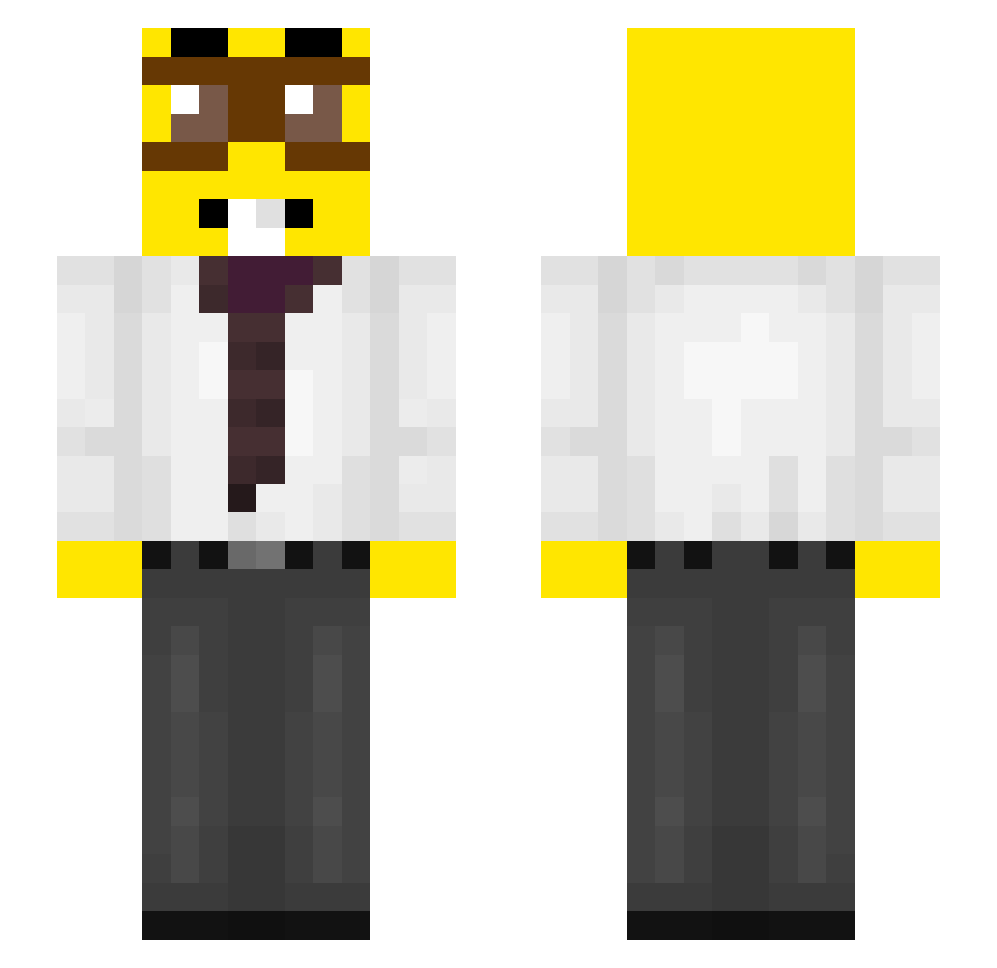 Tier1_damage Minecraft skin, front and back view