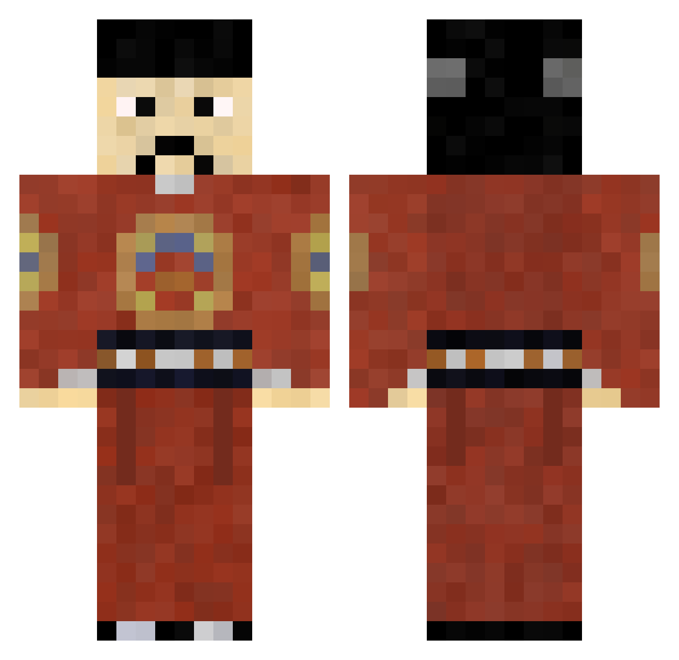 Chinese_Farmer_1 Minecraft skin, front and back view