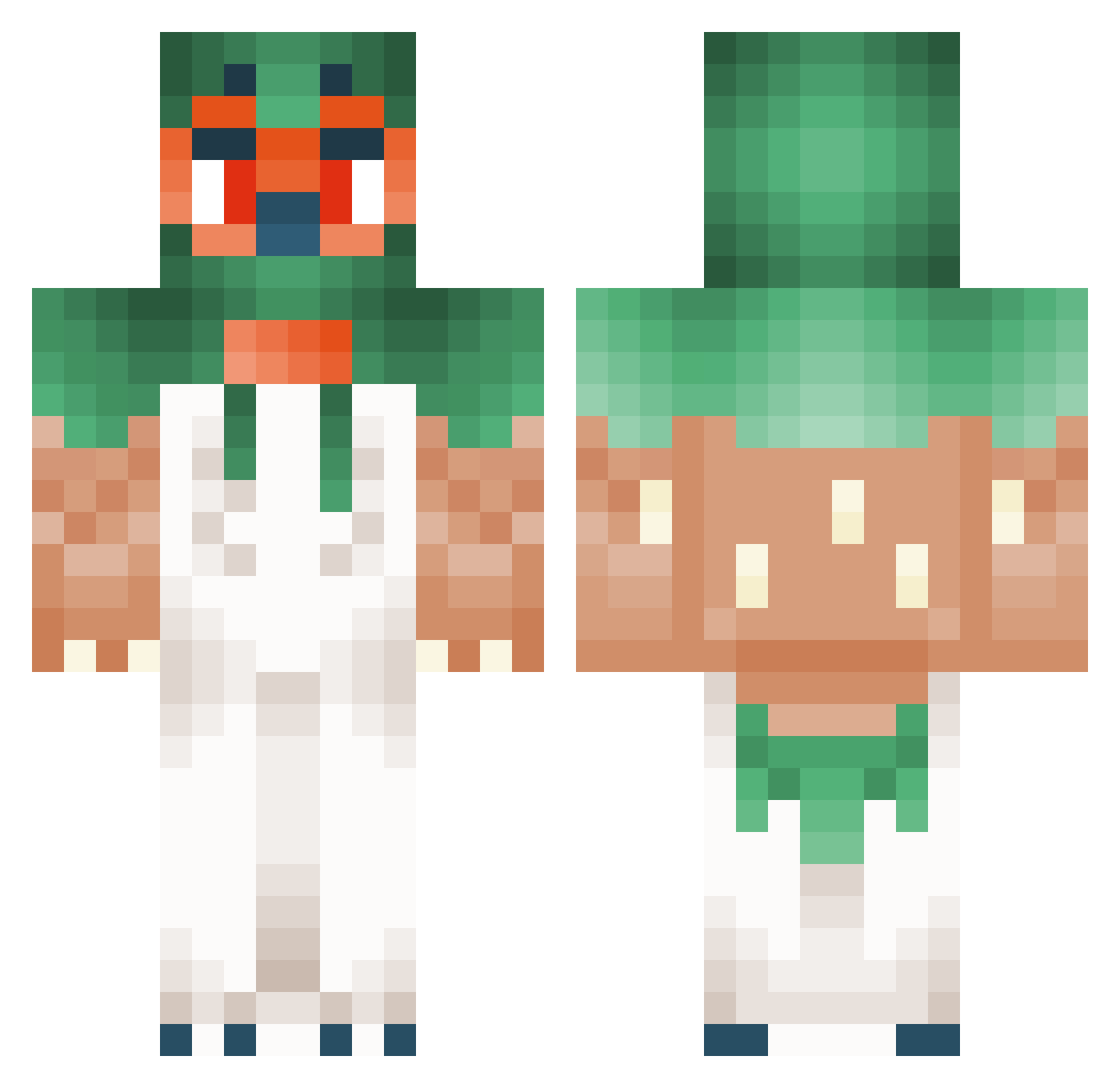Deadly_Decidueye Minecraft skin, front and back view