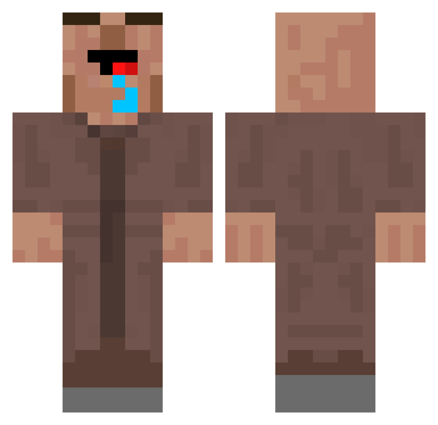 MiskoKofola Minecraft skin, front and back view
