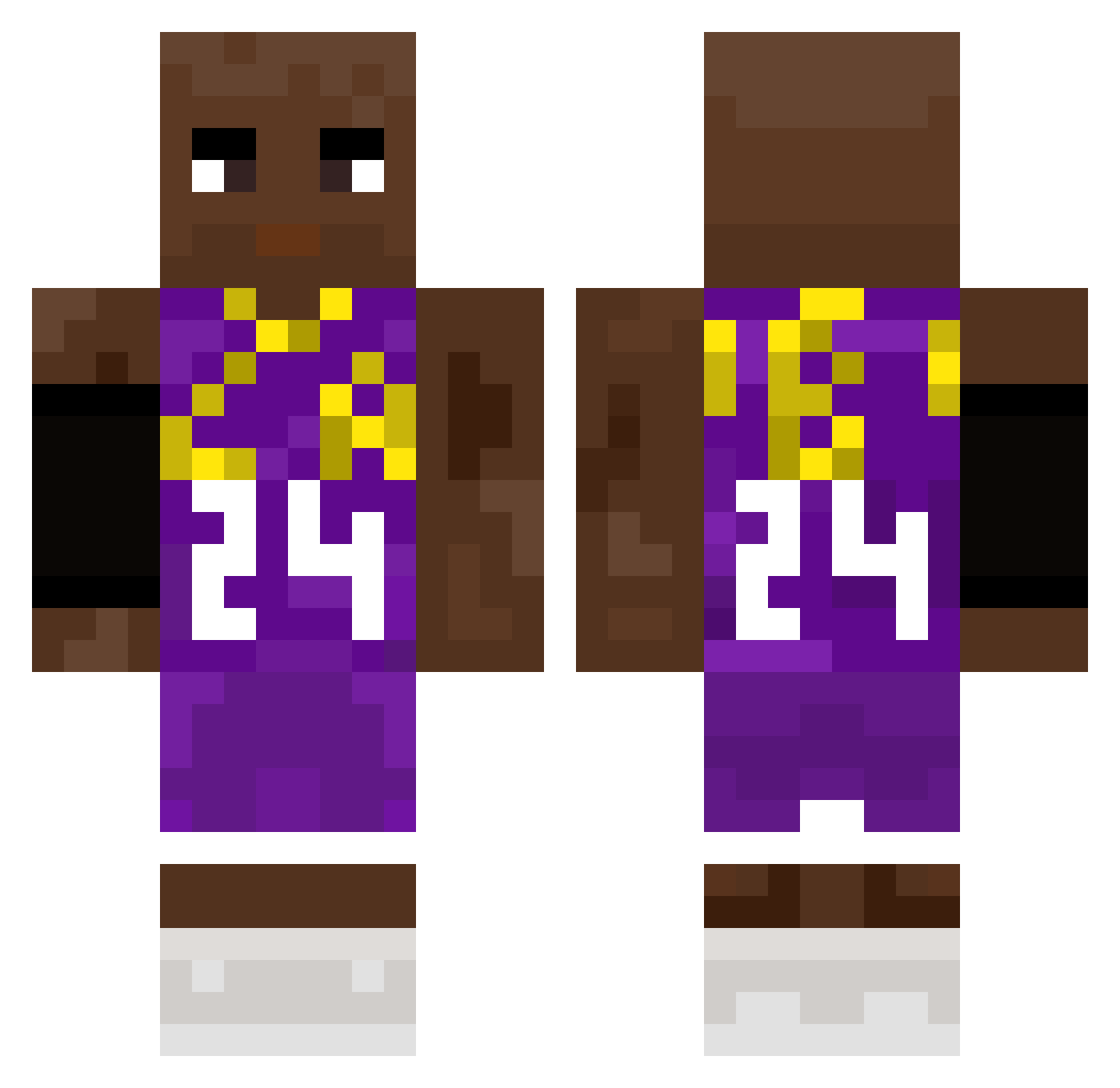 Youngboy69 Minecraft skin, front and back view
