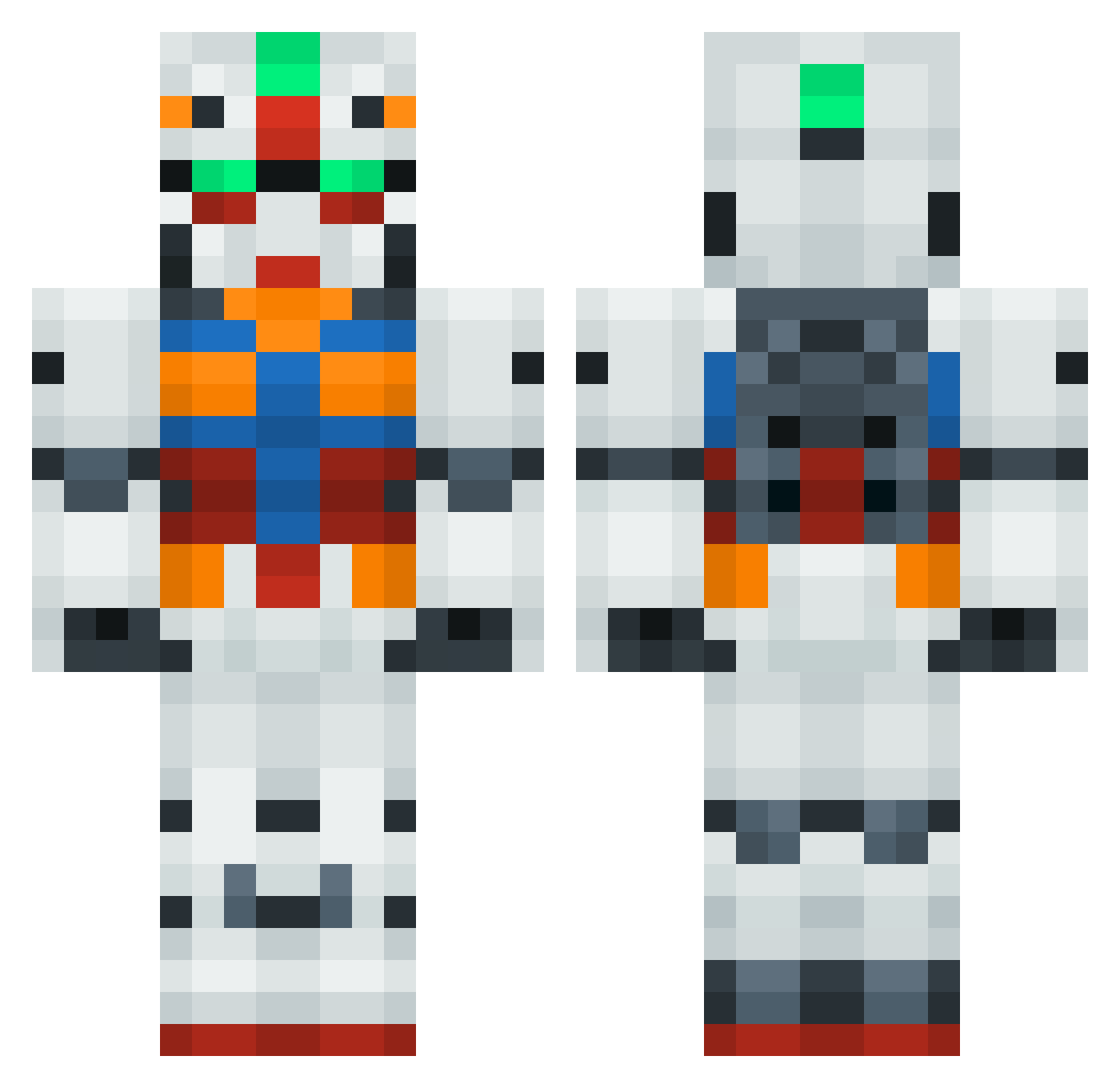 susb01 Minecraft skin, front and back view