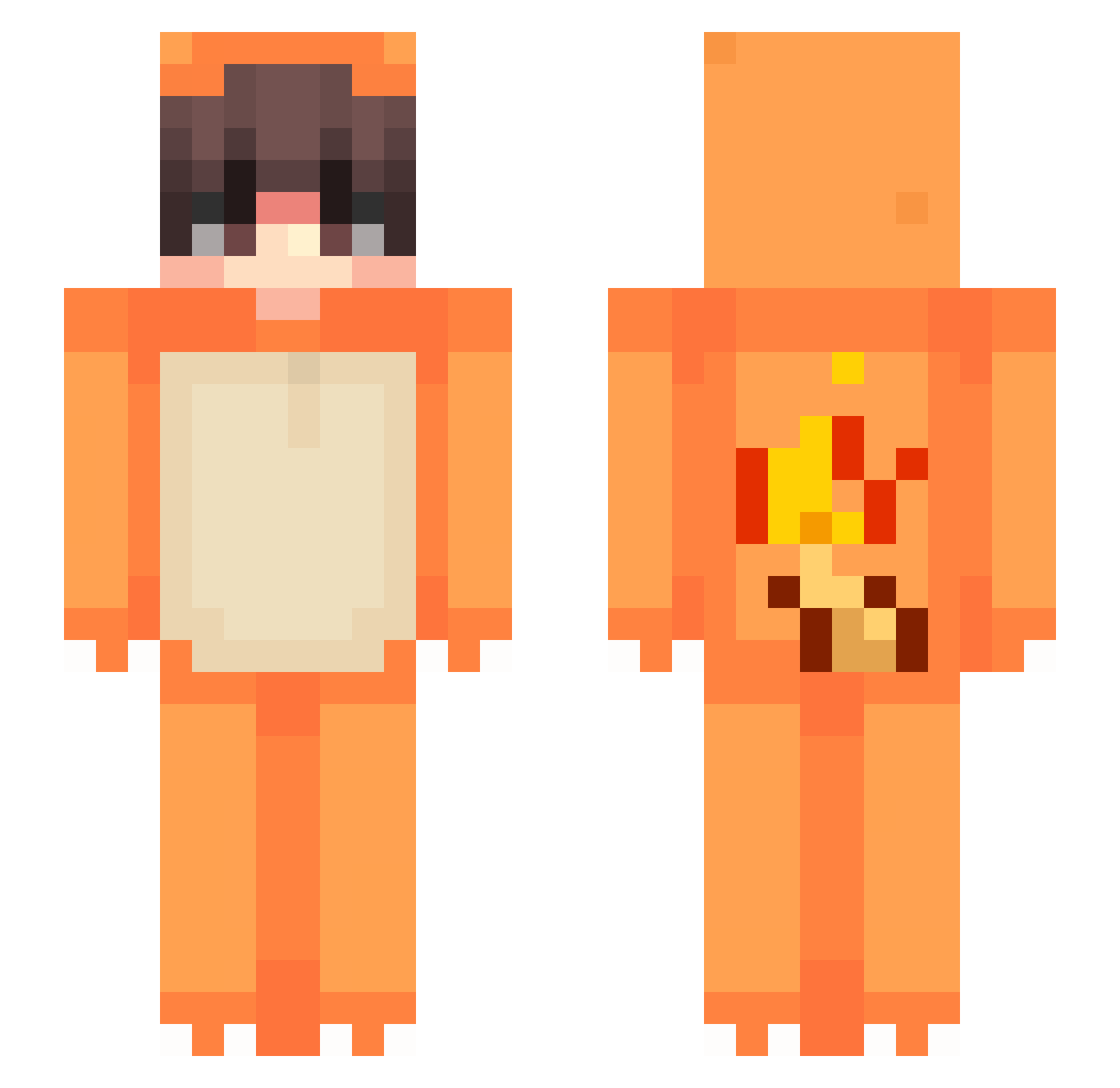 Duxkzy Minecraft skin, front and back view