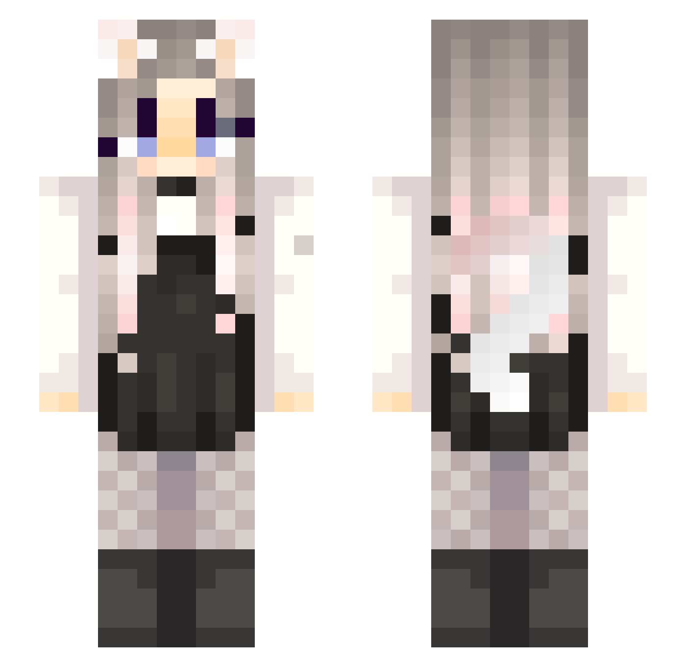 RazeRxPro Minecraft skin, front and back view