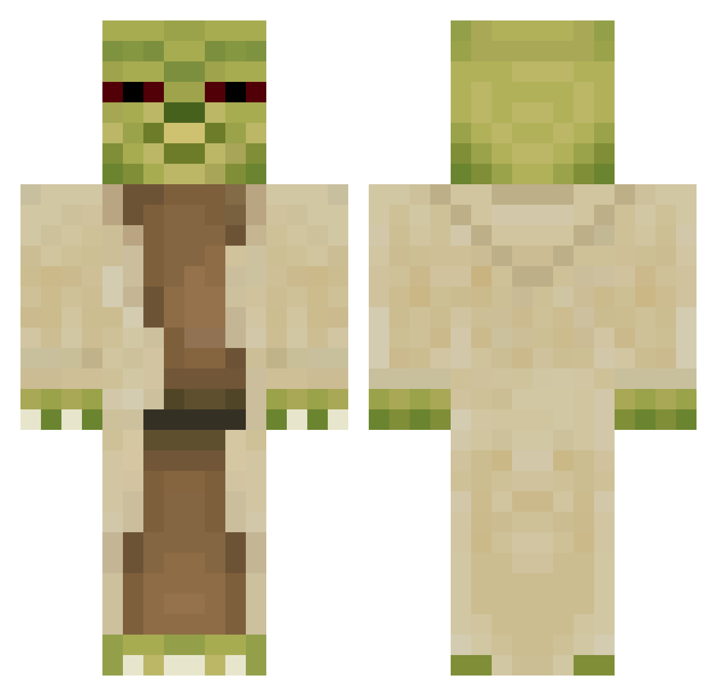 yodahd Minecraft skin, front and back view