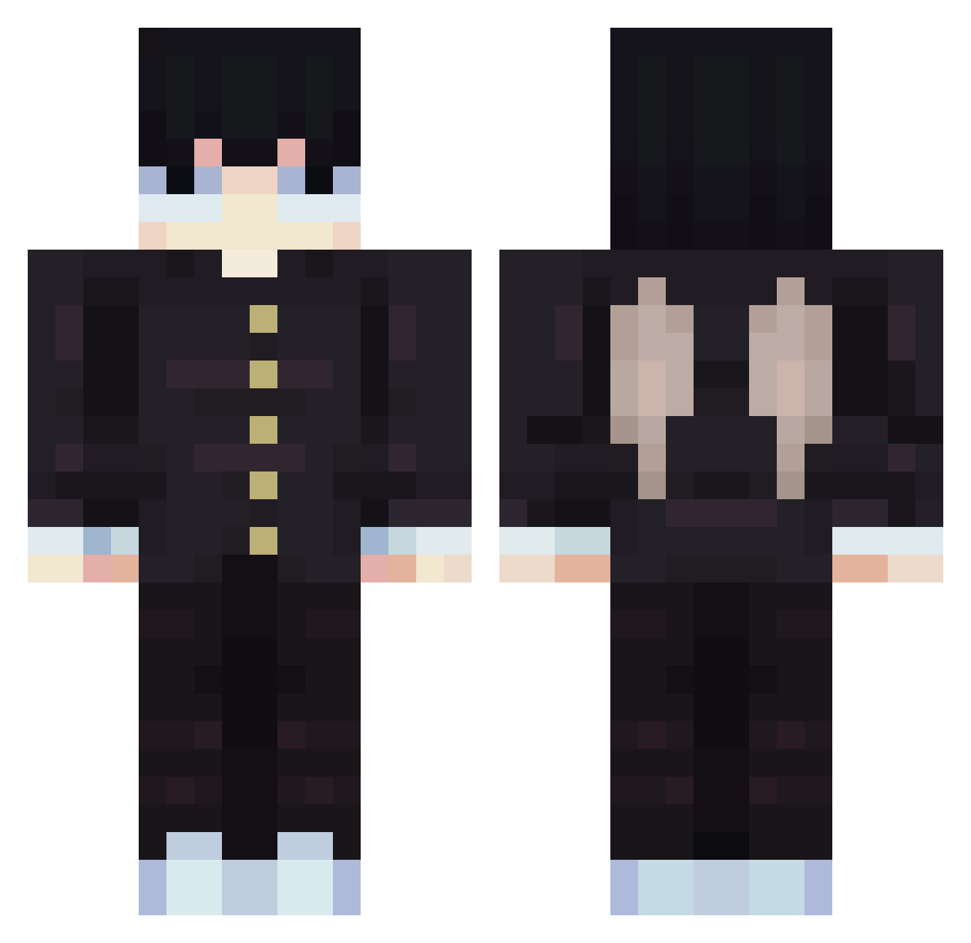 naokiiPvP Minecraft skin, front and back view