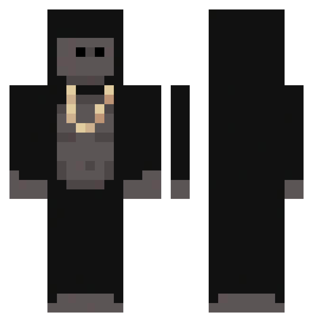 wigzin Minecraft skin, front and back view