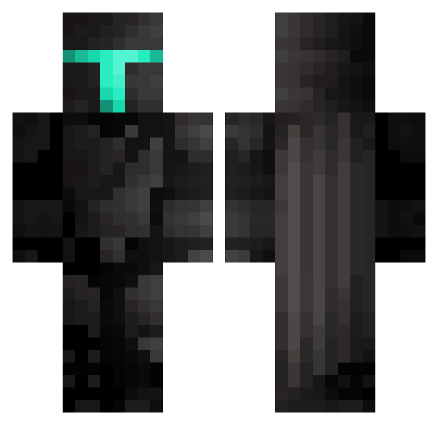 pooppcorn Minecraft skin, front and back view