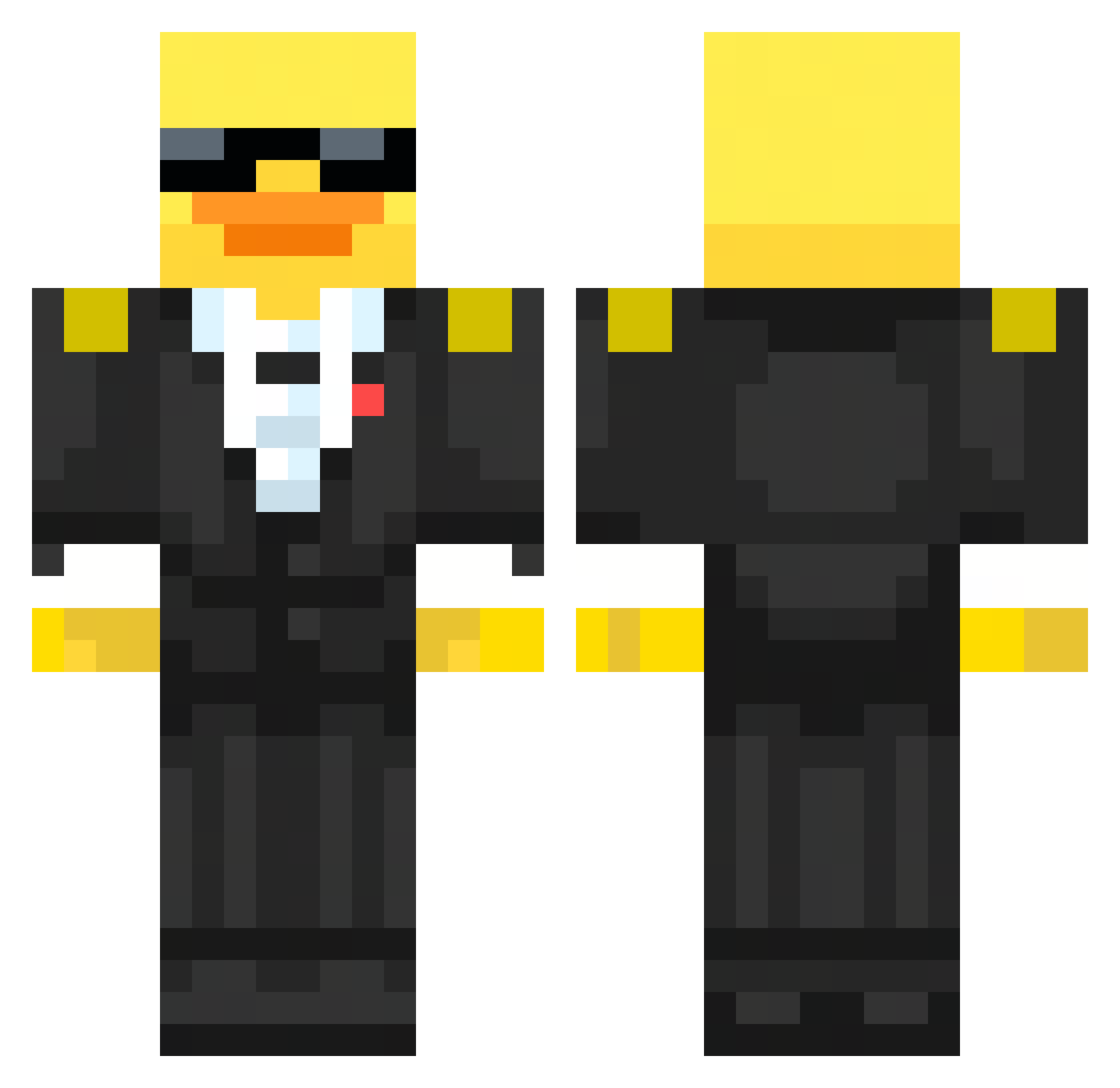 POFHD Minecraft skin, front and back view