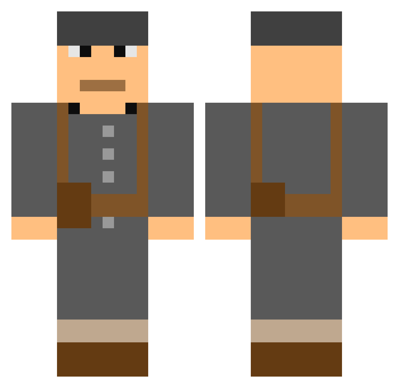 Rongoteus Minecraft skin, front and back view