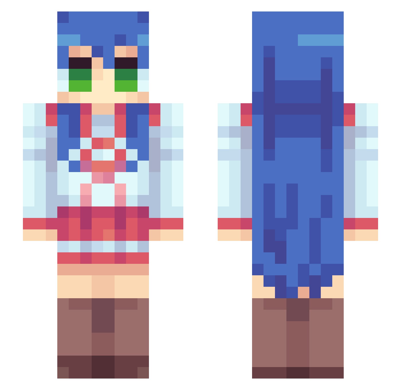 yariiir Minecraft skin, front and back view
