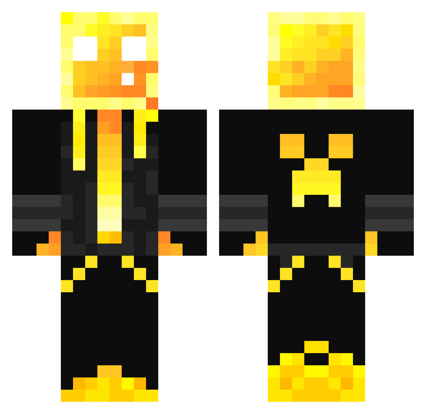Obrey1 Minecraft skin, front and back view