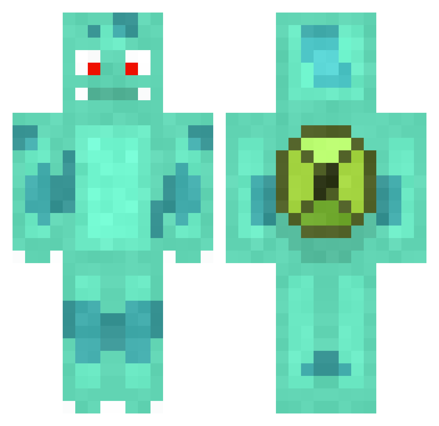Suffragette Minecraft skin, front and back view
