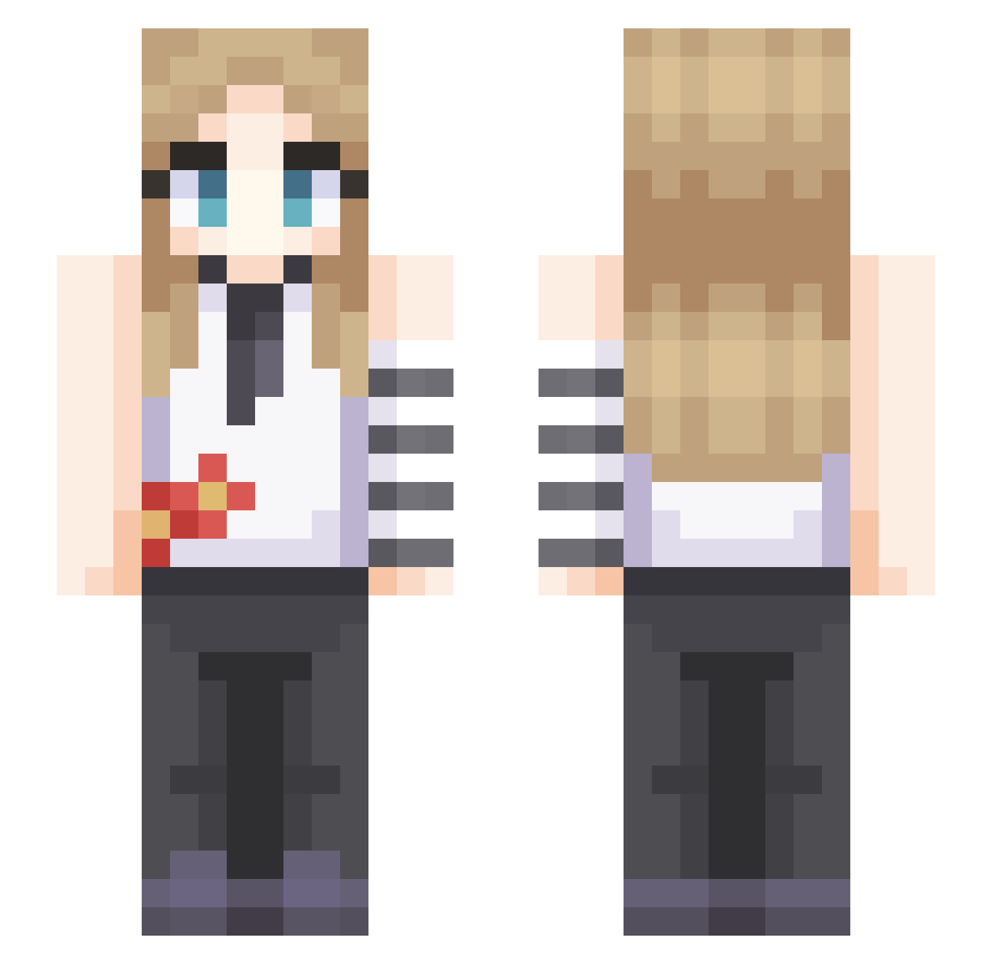 OcularWhistle80 Minecraft skin, front and back view