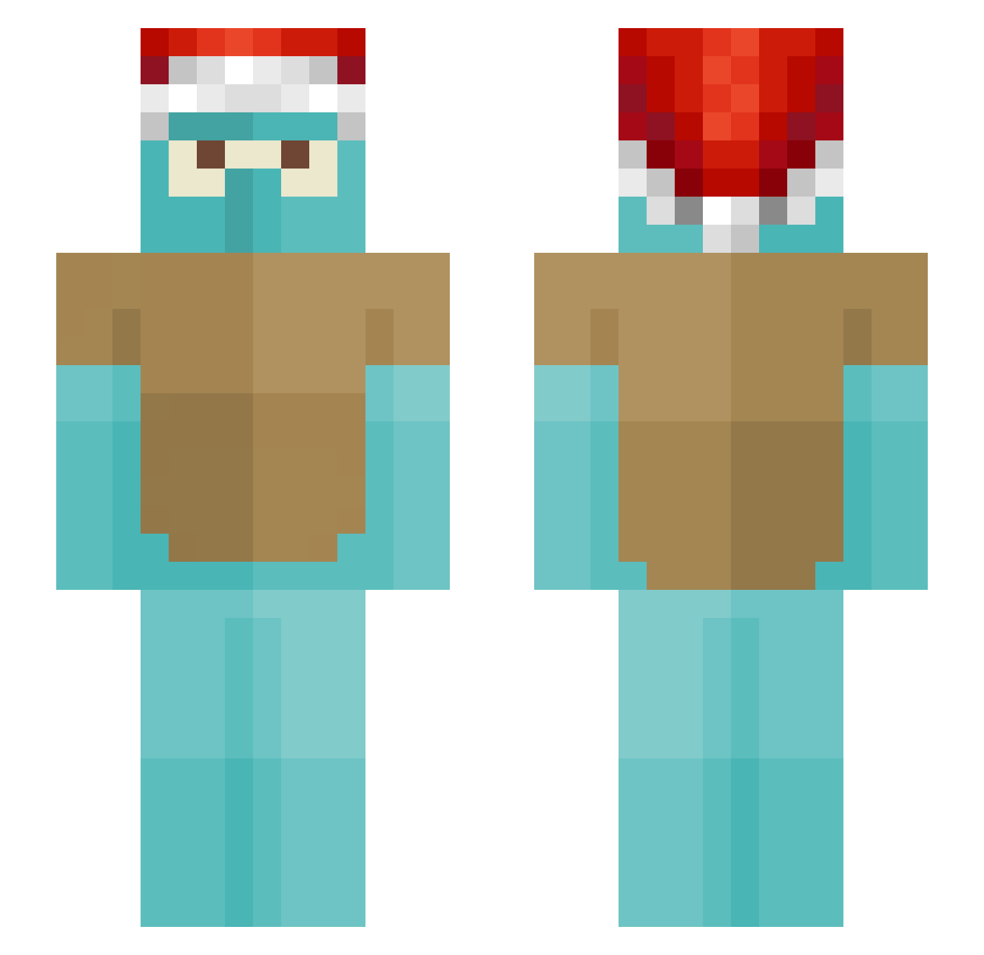 cottoncandypi Minecraft skin, front and back view