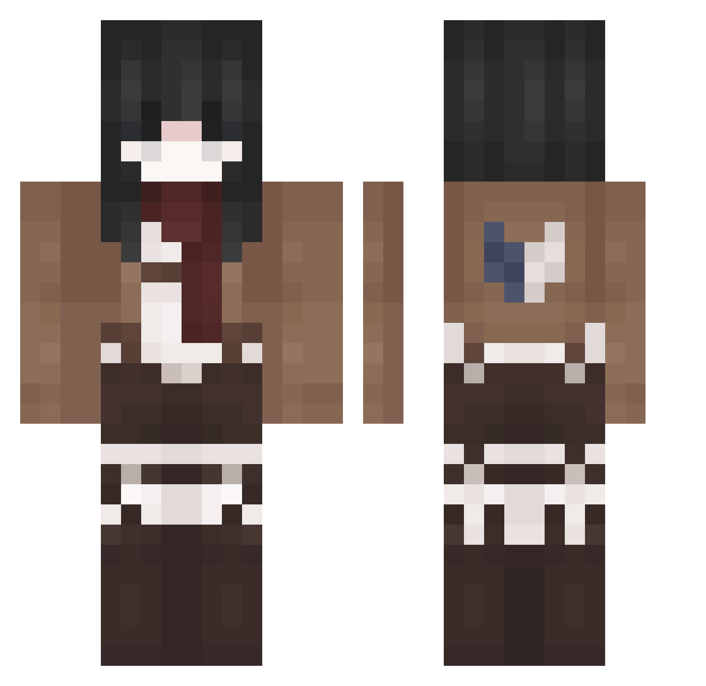 DarkCroquette Minecraft skin, front and back view