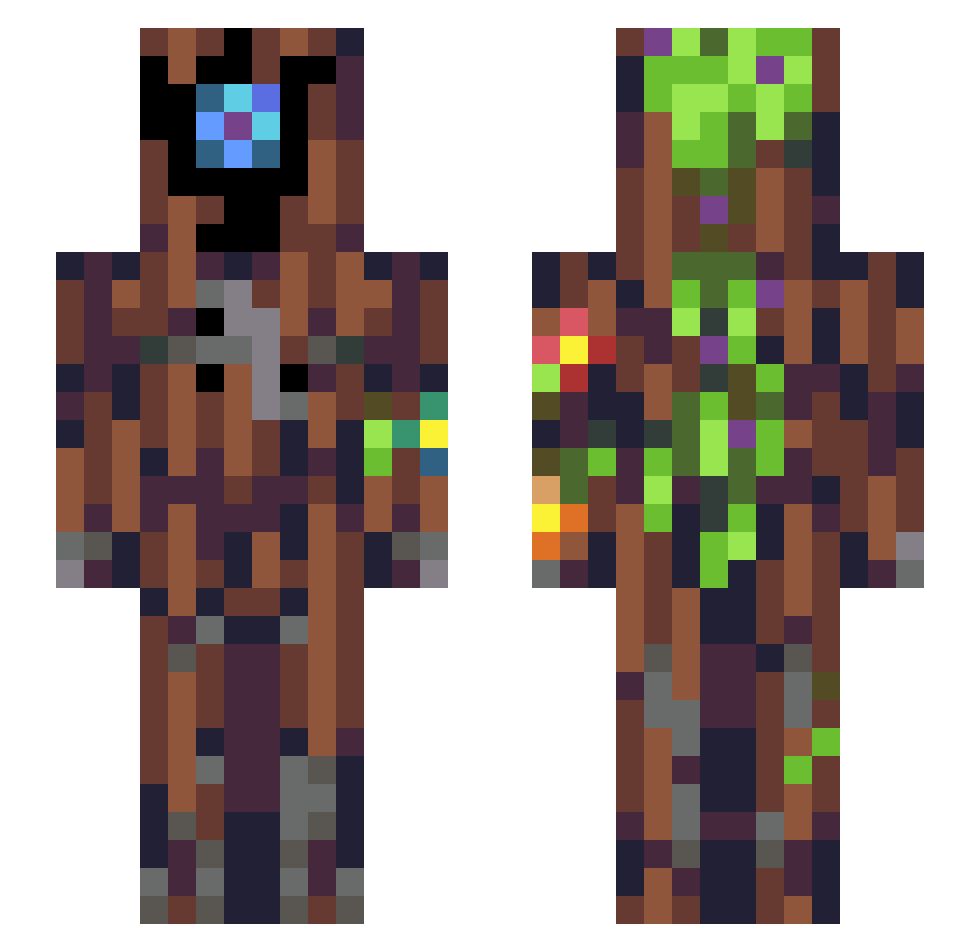 LFPBestie Minecraft skin, front and back view