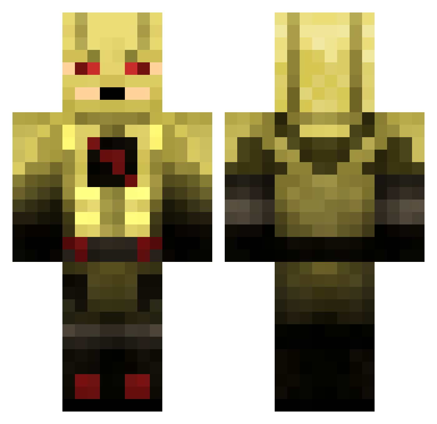 SlateSavage Minecraft skin, front and back view
