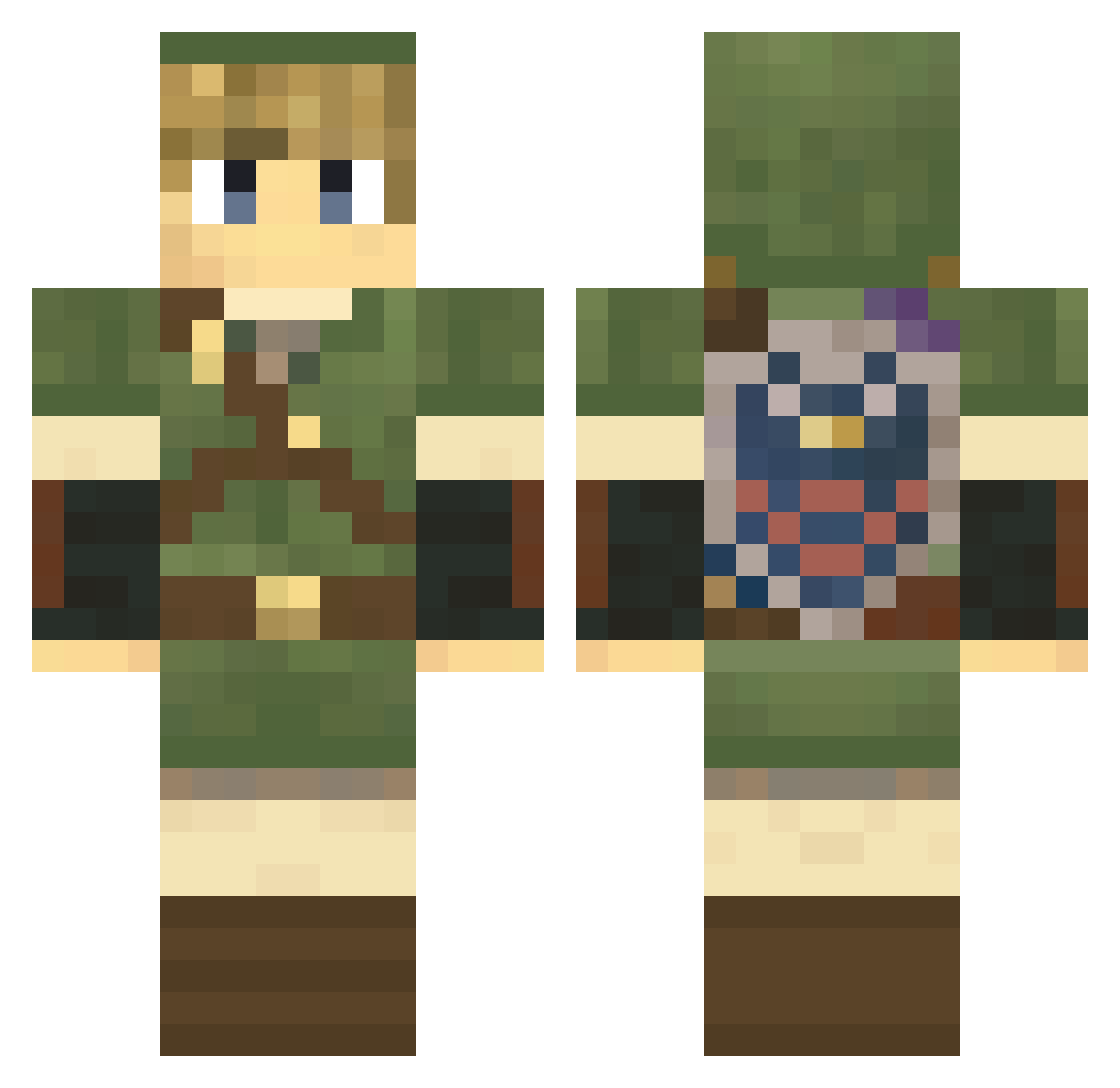 Cele Minecraft skin, front and back view