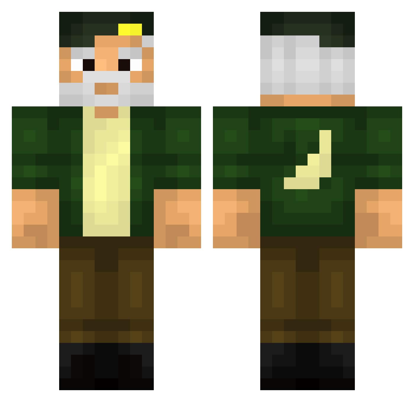 CaptainSmeggy Minecraft skin, front and back view