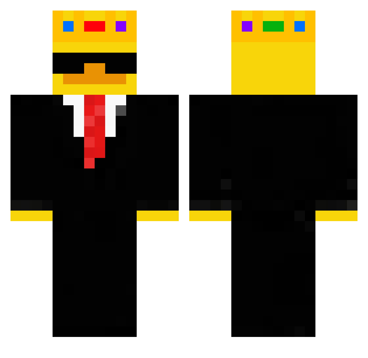 XenoAnton Minecraft skin, front and back view