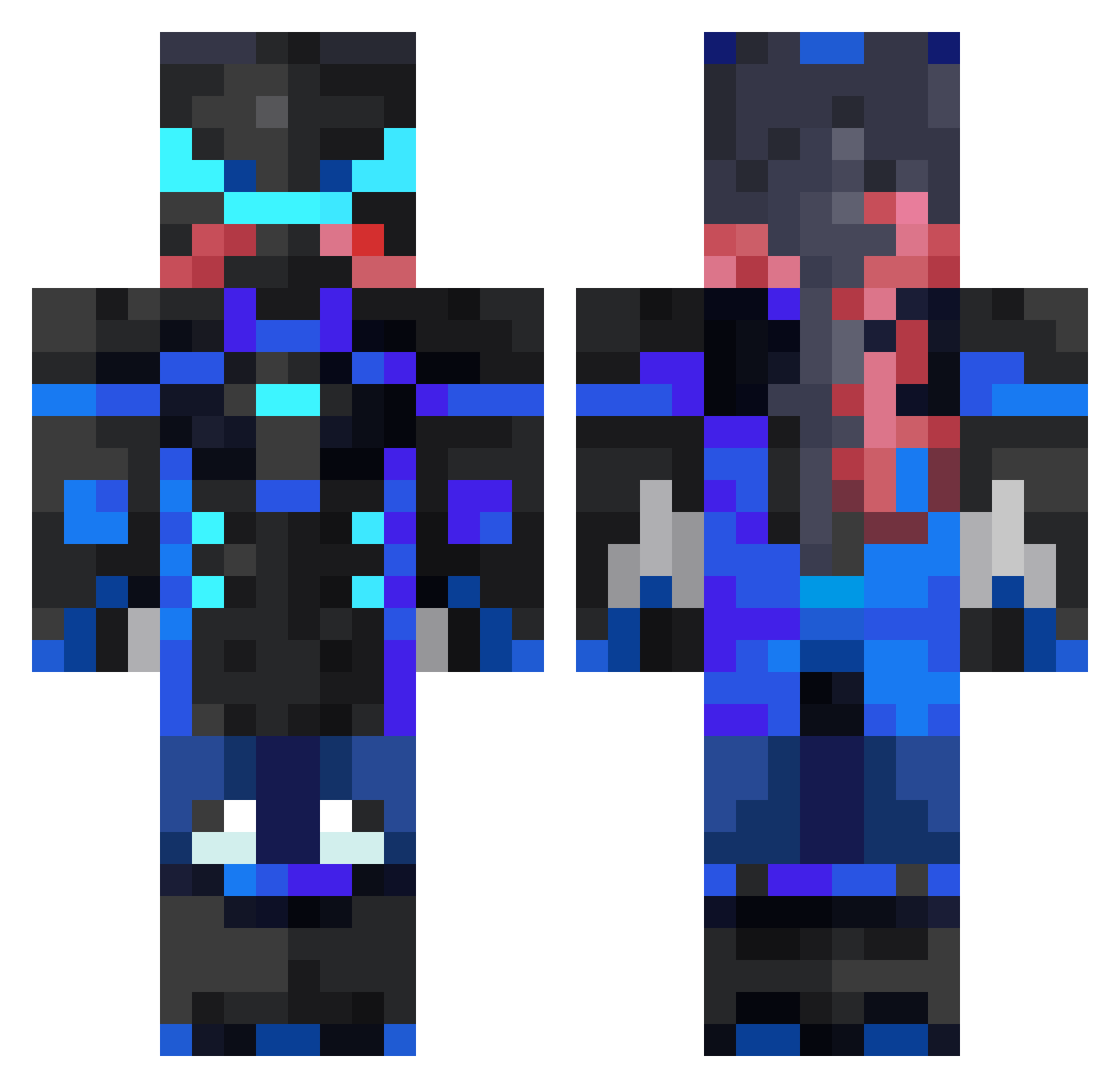 Ruubak Minecraft skin, front and back view