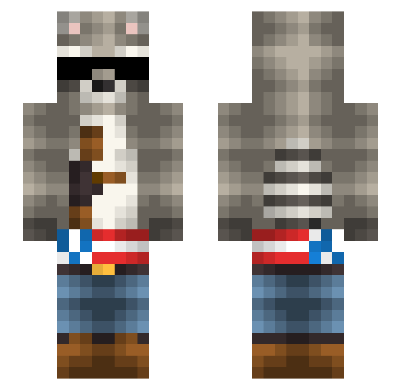OsitoMaduroHot Minecraft skin, front and back view