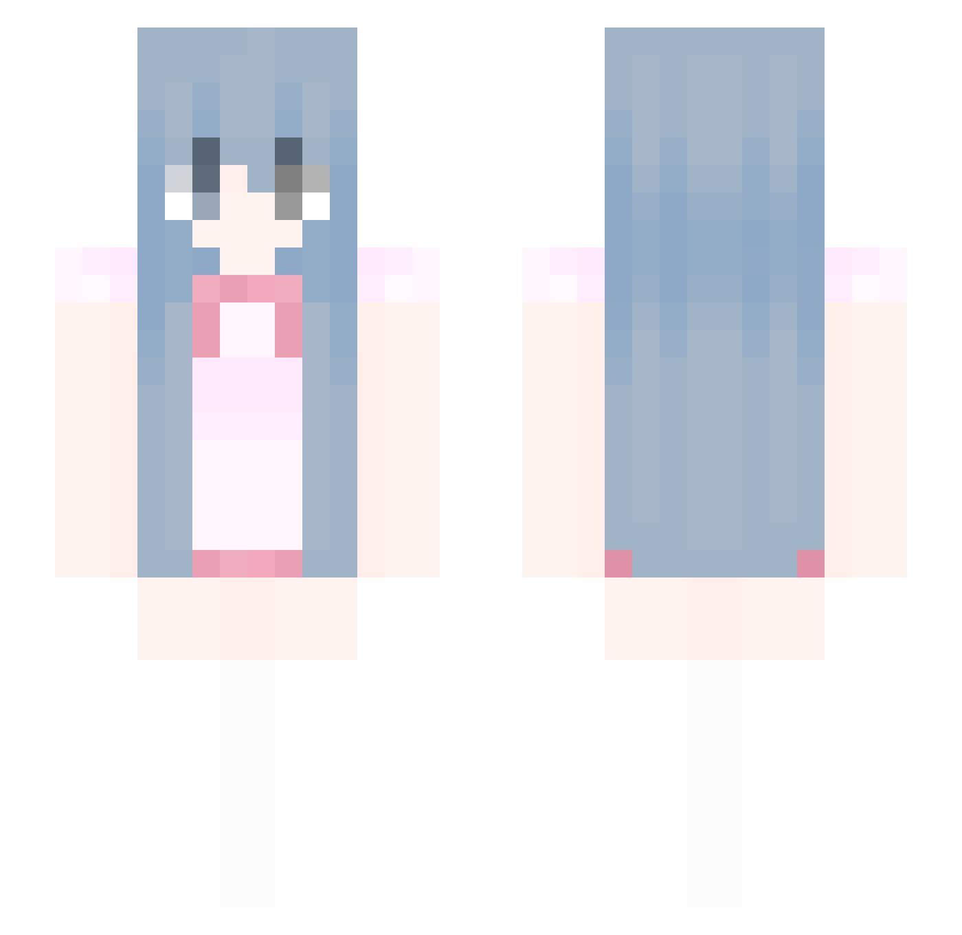yyaas Minecraft skin, front and back view