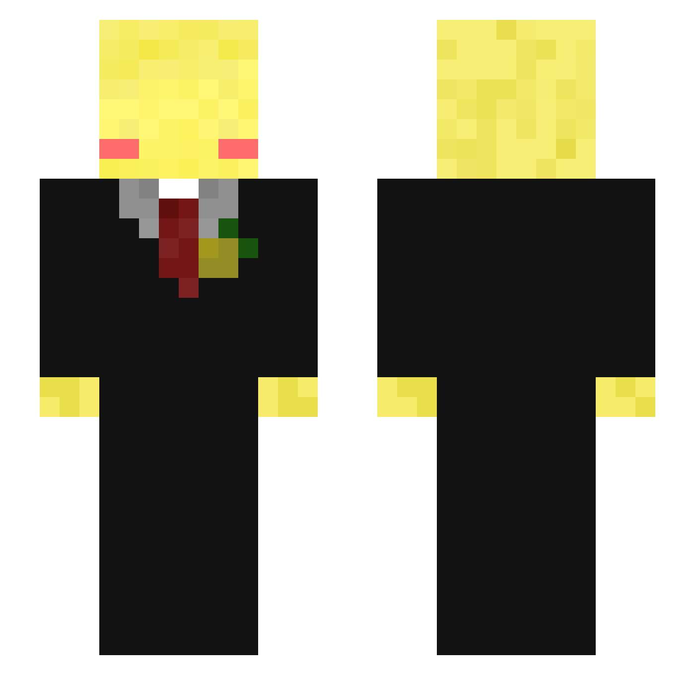 CLJ_HD Minecraft skin, front and back view