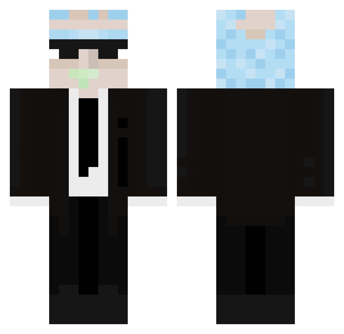 SwirPoeta Minecraft skin, front and back view