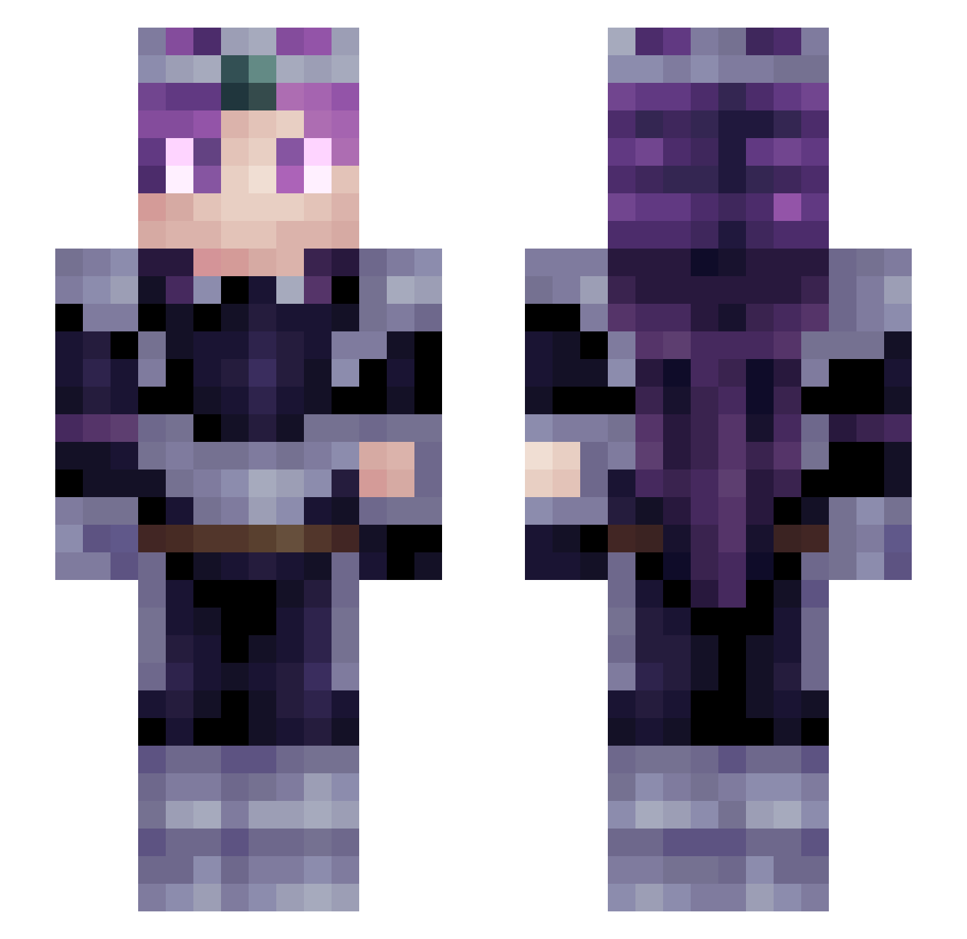 Shiantalia Minecraft skin, front and back view