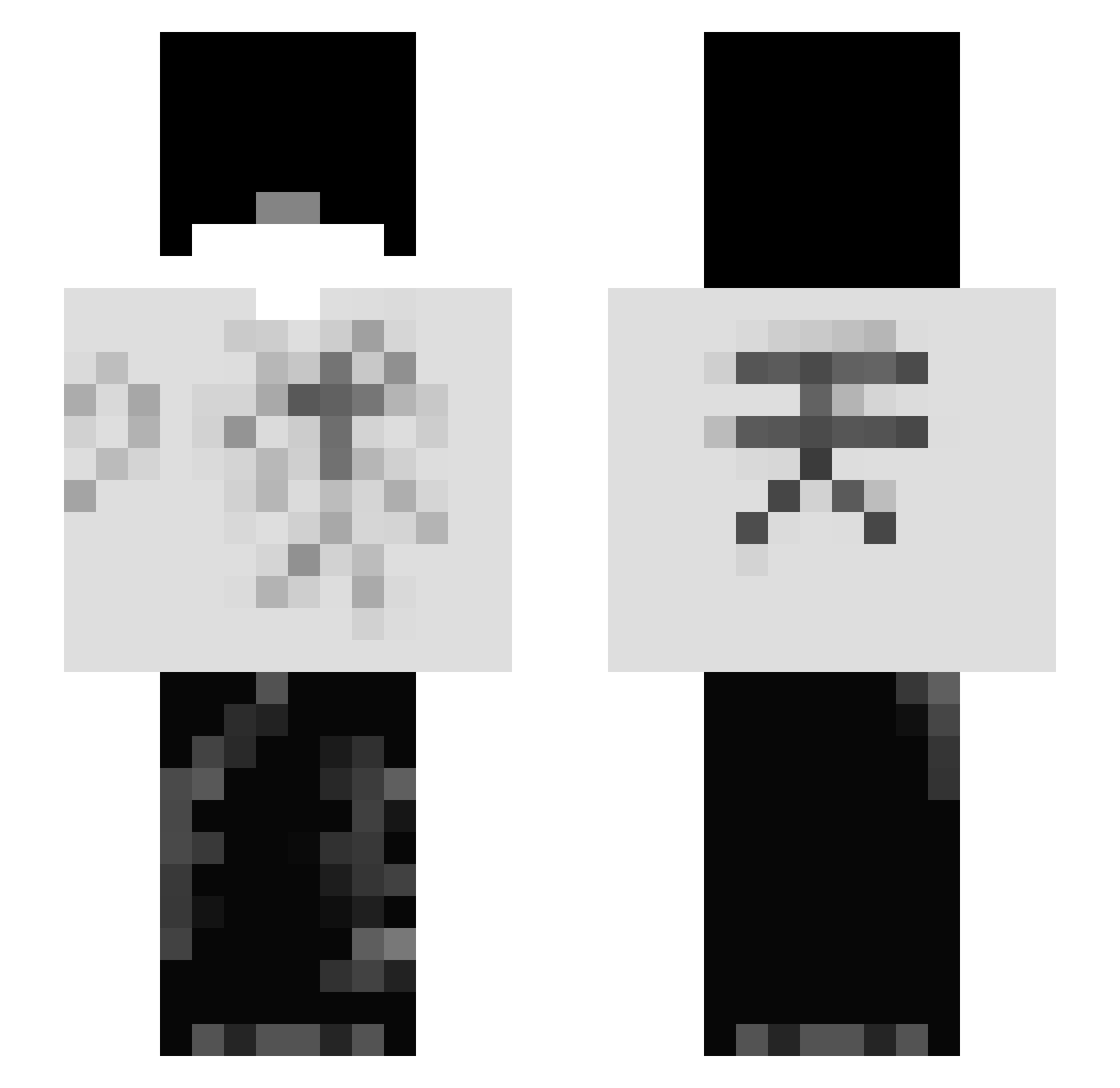 burntbridges Minecraft skin, front and back view