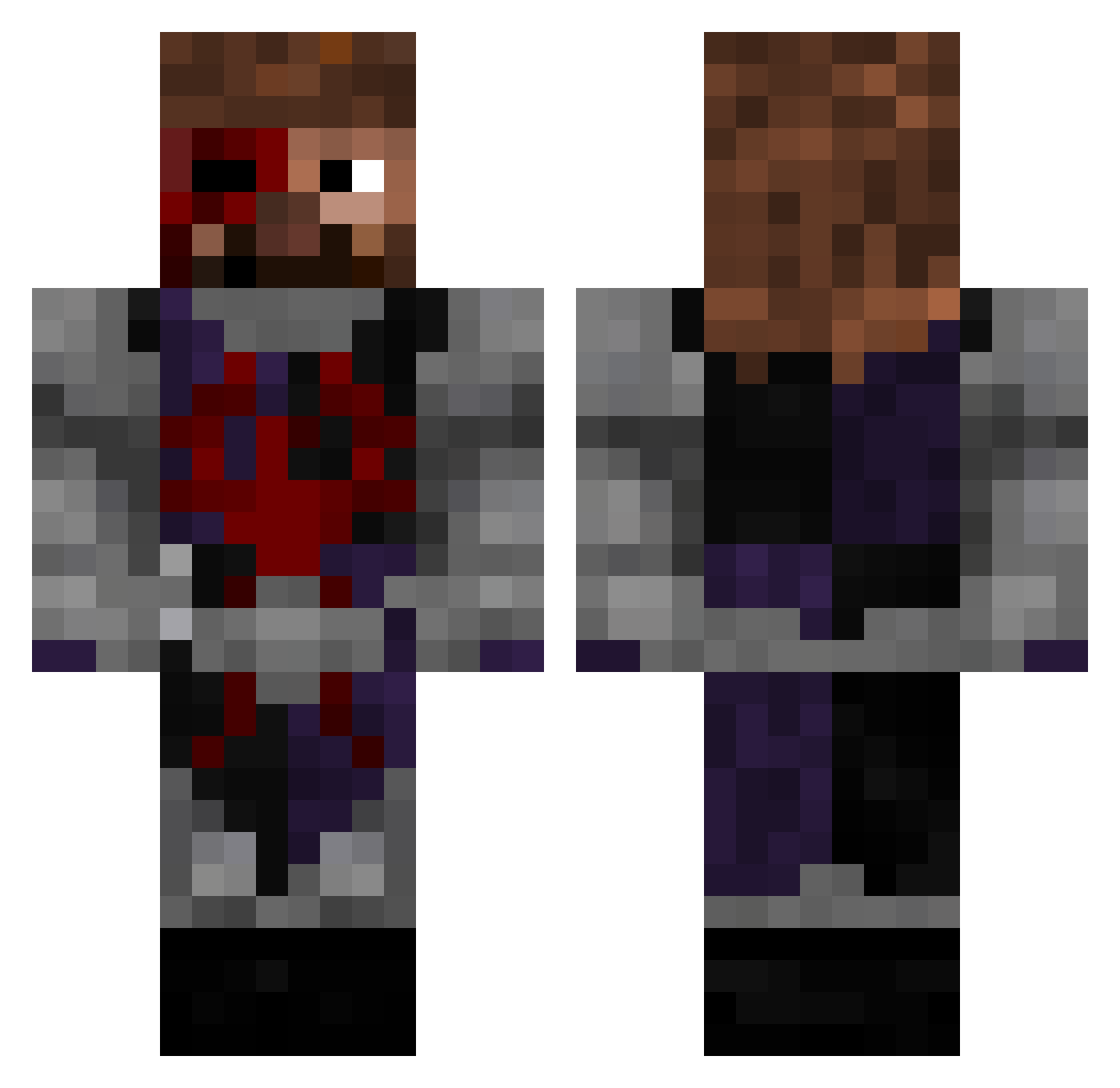 Foreste Minecraft skin, front and back view