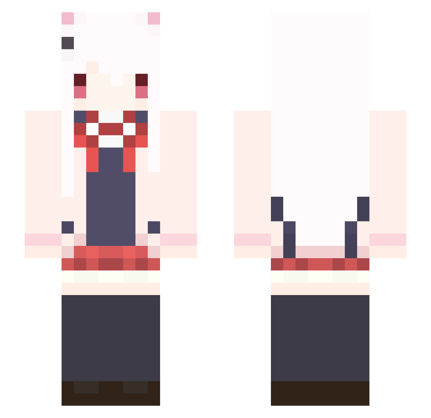 purewhitesky Minecraft skin, front and back view