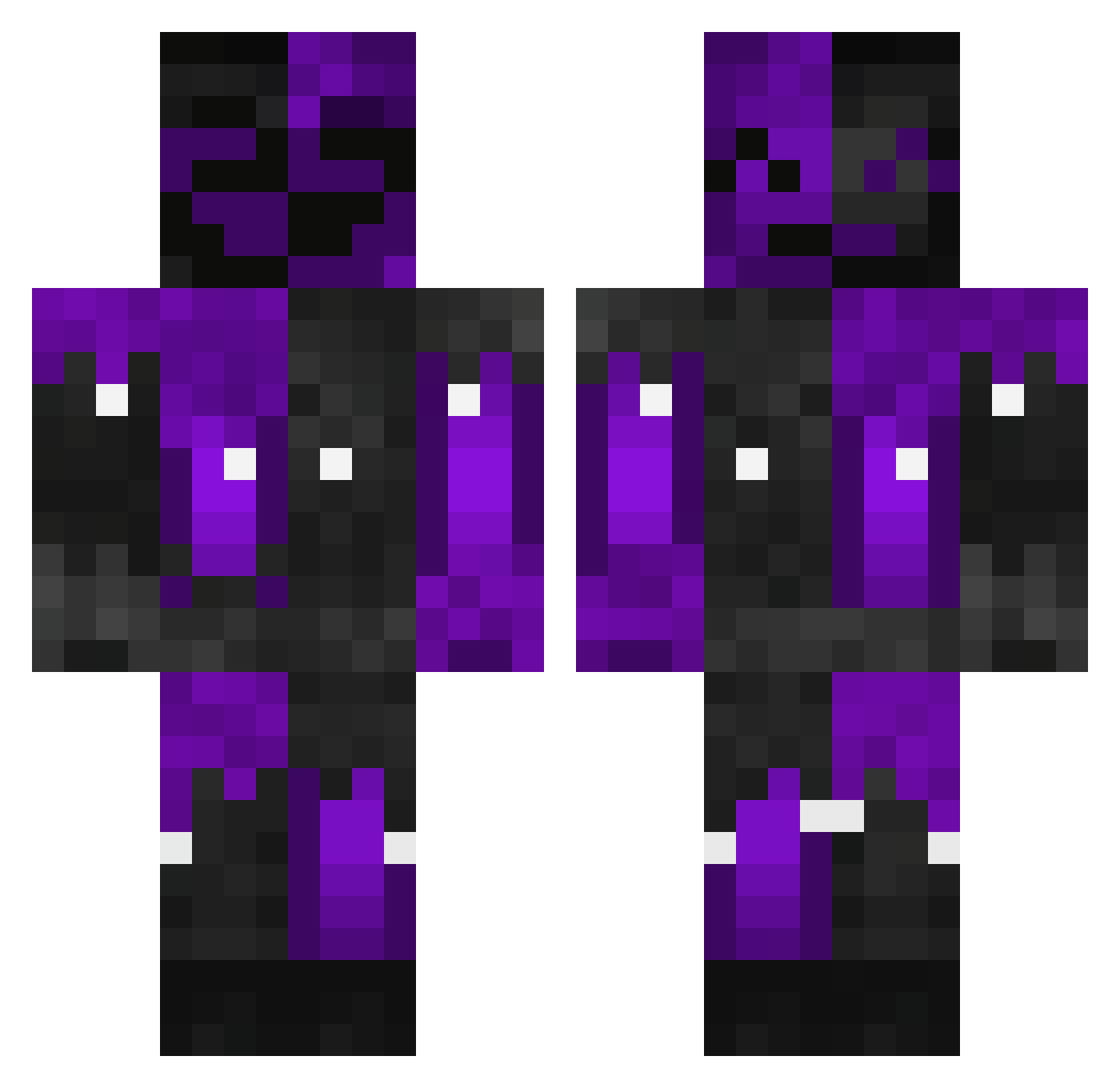 Tekyrox Minecraft skin, front and back view