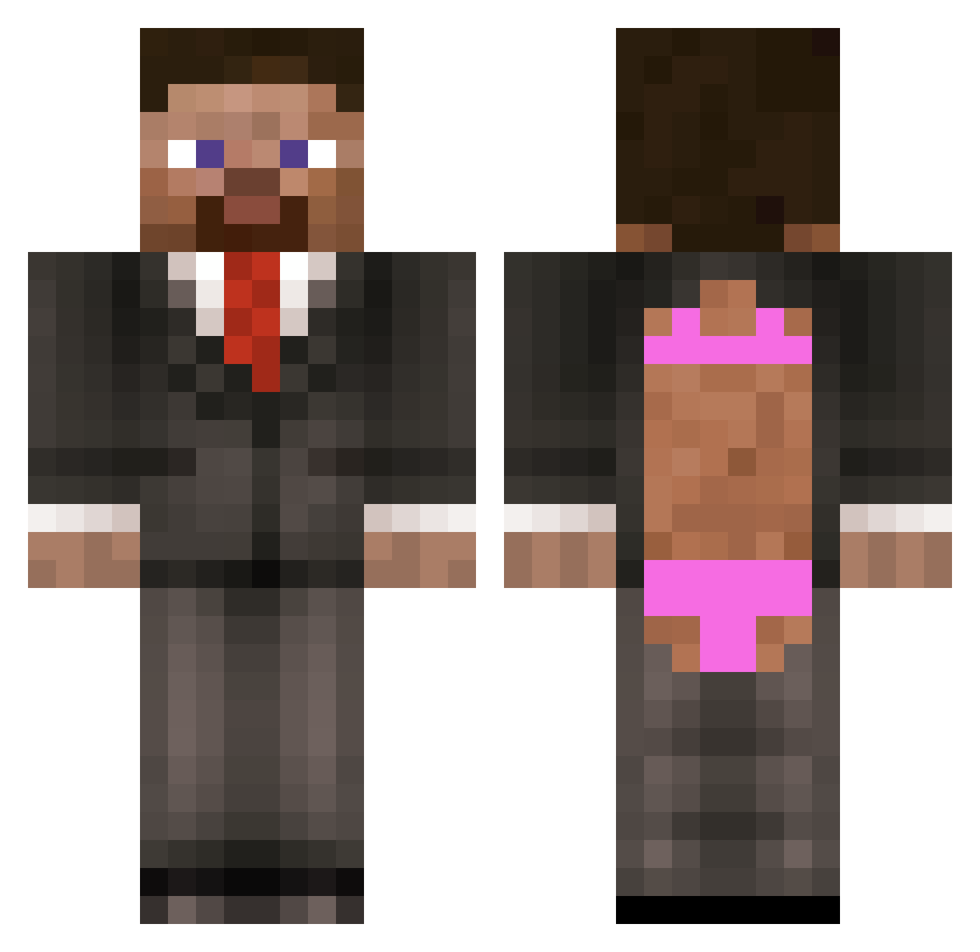 Zolic Minecraft skin, front and back view