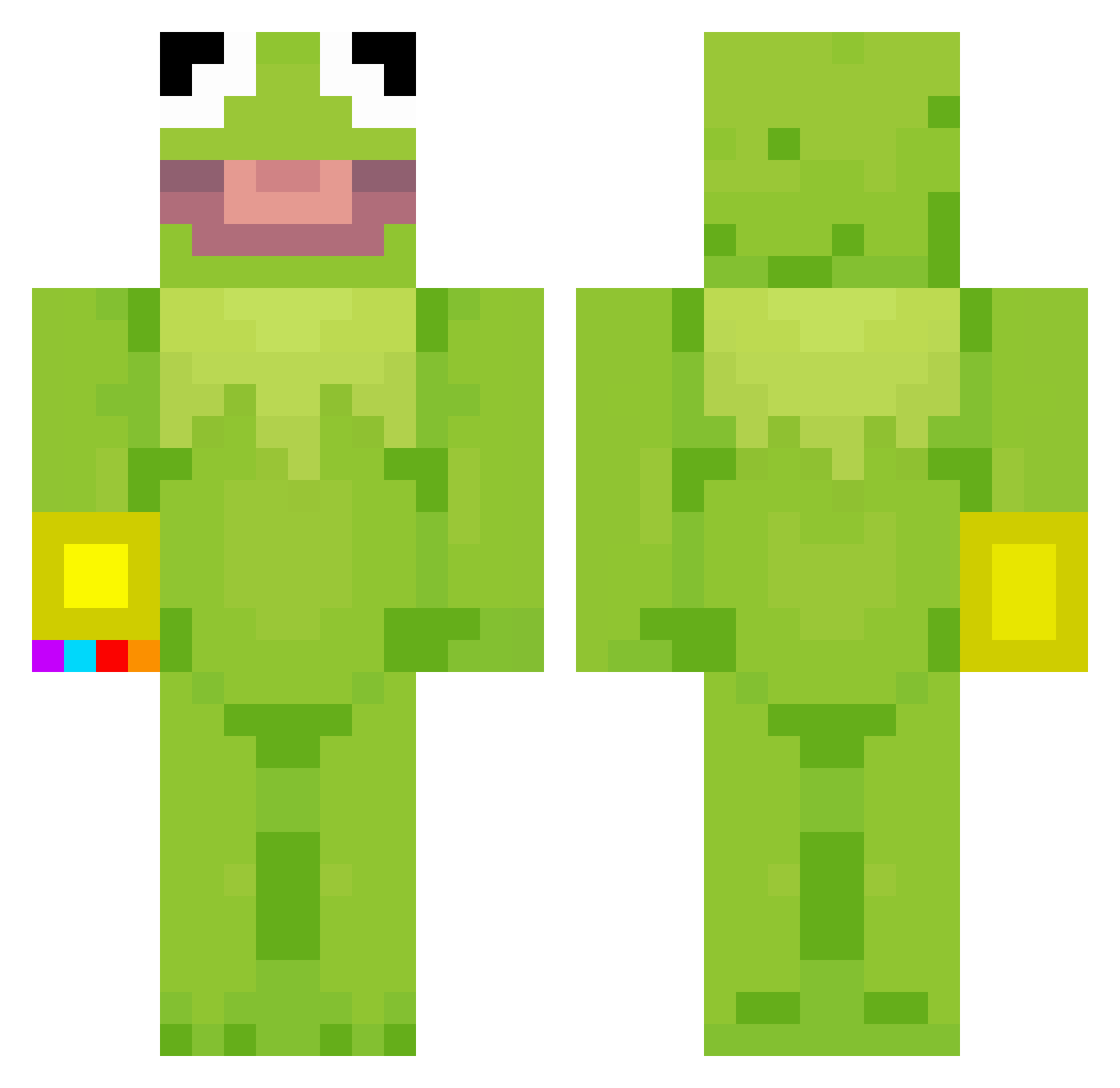 Justkon63 Minecraft skin, front and back view