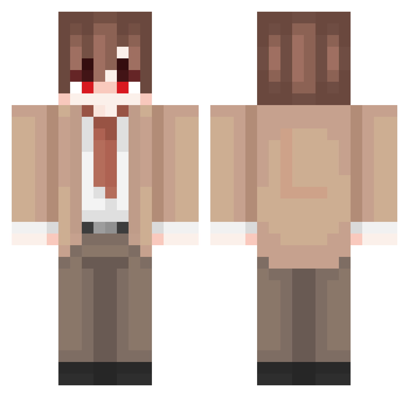 DeluxeLettuce Minecraft skin, front and back view