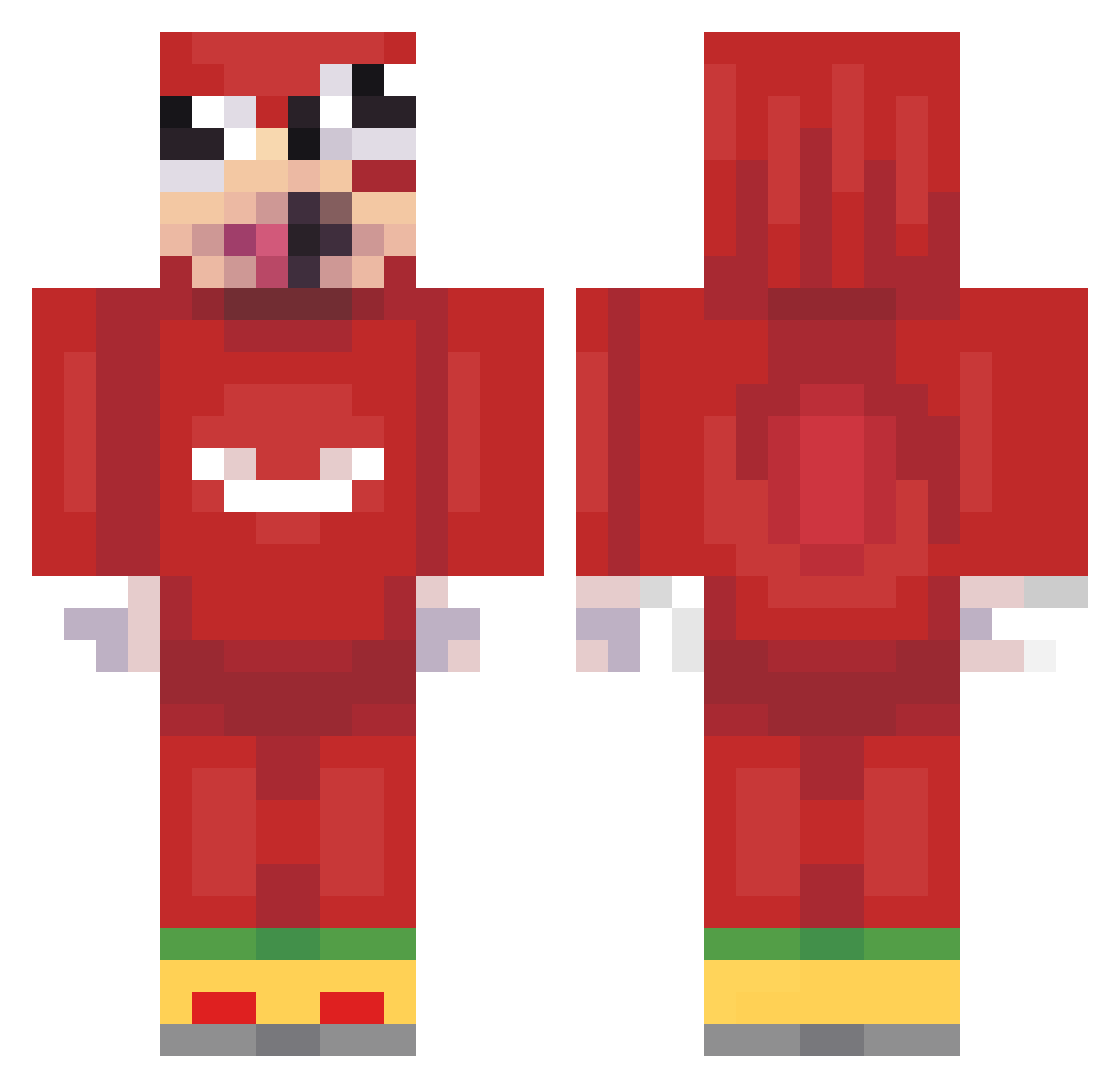 Klapperst0rch Minecraft skin, front and back view