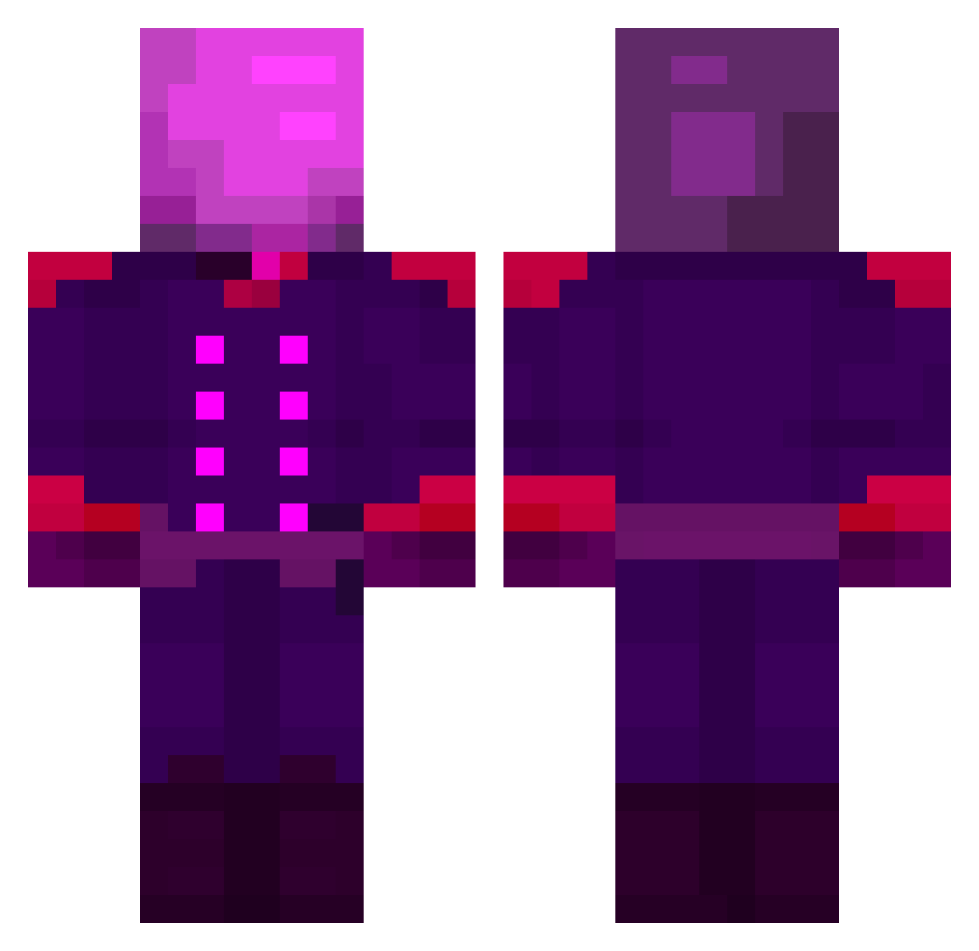 IClefefeI Minecraft skin, front and back view